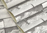 Σύγχρονη Washable βινυλίου ταπετσαρία κουζινών με το άσπρο τρισδιάστατο πέτρινο σχέδιο, ρόλος 0.53*10m/