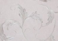 Διακοσμητική αποτυπωμένη σε ανάγλυφο βινυλίου ταπετσαρία ύφους χώρας με το γκρίζο σχέδιο φύλλων, πρότυπα CSA
