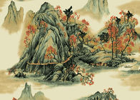 Κινεζικοί βουνά και ποταμοί καλυμμάτων τοίχων ύφους σύγχρονοι για το υπόβαθρο Sofa/TV