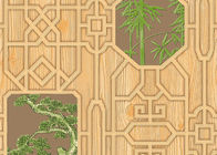 Μπαμπού και δέντρων γεωμετρικό μιμούμενο ταπετσαρία ξύλινο σιτάρι ύφους εκτύπωσης κινεζικό